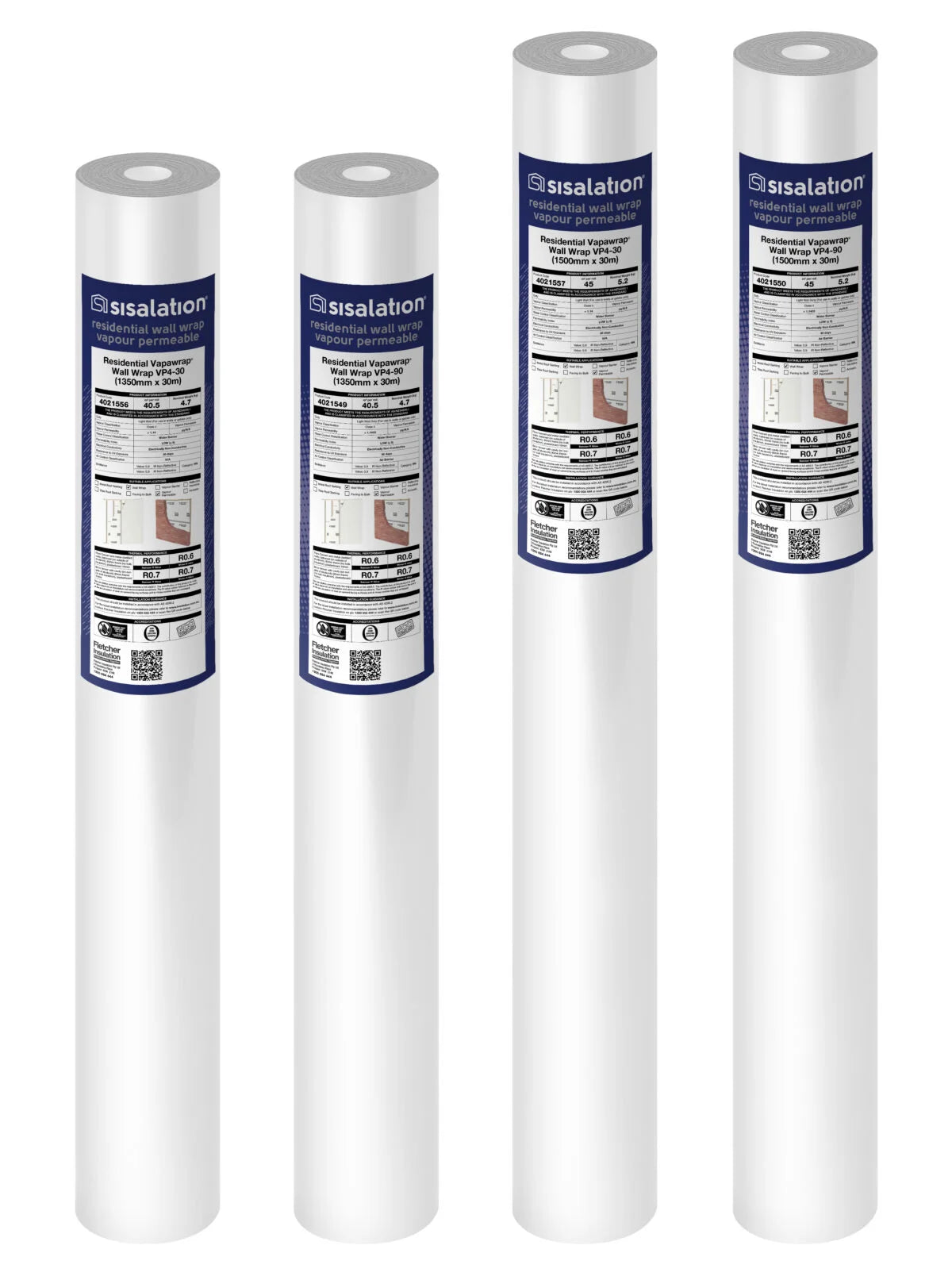 Four rolls of Sisalation paper towels on a white background. Melbourne Insulation Online